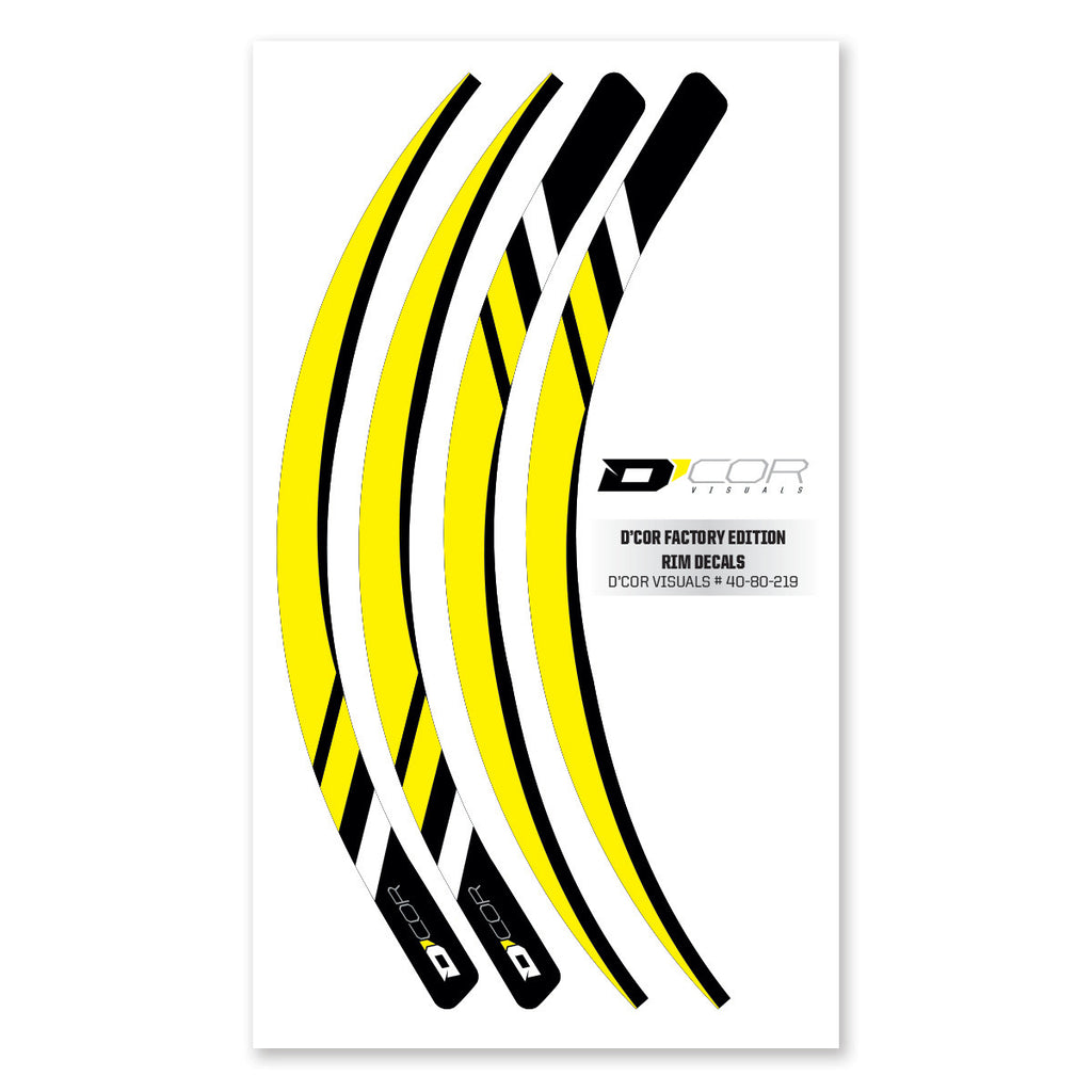 D'COR RIM DECALS YELLOW 4 PC SET YEL RIM DECALS 4 PC SET 40-80-219