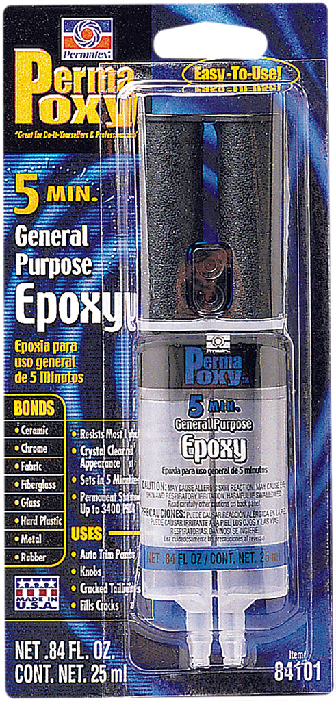 PERMATEX 5 MIN. GENERAL PURPOSE EPOXY 0.84 FL. OZ 6/CASE 84101