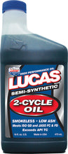 Load image into Gallery viewer, LUCAS SEMI-SYNTHETIC 2-CYCLE OIL 16OZ 10120