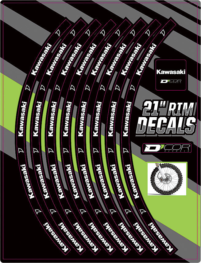 D'COR RIM DECALS 21" KAWASAKI LOGO FRONT 40-80-202