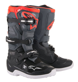 ALPINESTARS YOUTH TECH 7S BOOTS GREY/RED SZ 04 2015017-1133-4