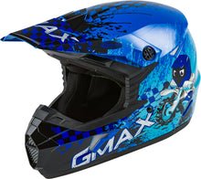 Load image into Gallery viewer, GMAX YOUTH MX-46Y OFF-ROAD ANIM8 HELMET BLUE/SILVER/BLACK YS G3461040