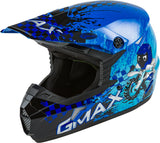 GMAX YOUTH MX-46Y OFF-ROAD ANIM8 HELMET BLUE/SILVER/BLACK YM G3461041