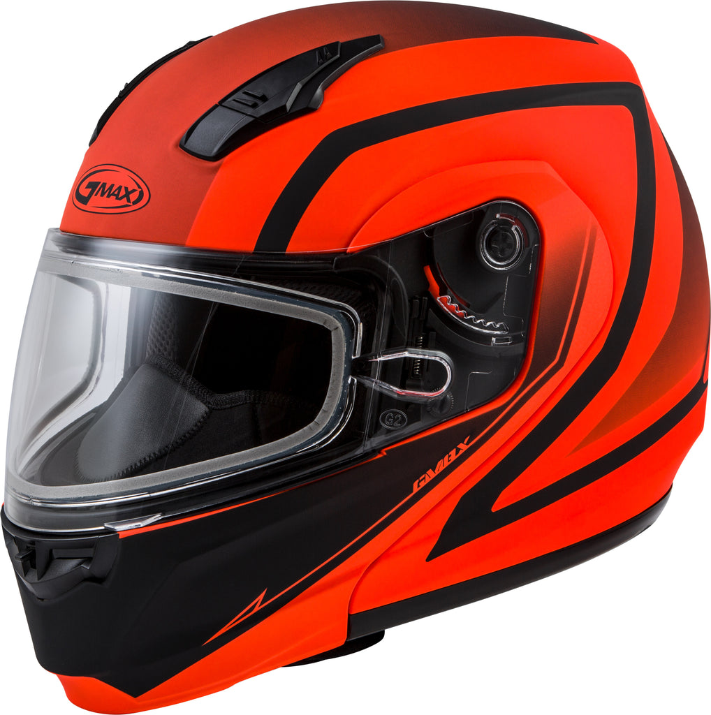 GMAX MD-04S MODULAR DOCKET SNOW HELMET MATTE NEON ORG/BLK XS G2042663
