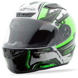 GMAX FF-88 FULL-FACE X-STAR HELMET WHITE/HI-VIS GREEN XS G1881673 TC-23