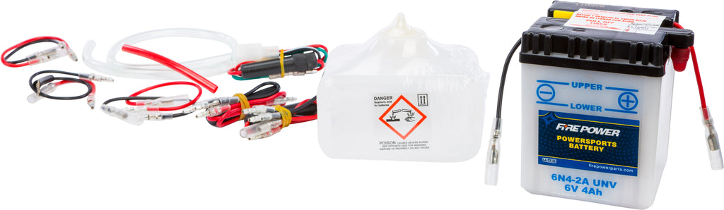 FIRE POWER BATTERY W/ACID 6N4-2A UNV 6V 6N4-2A/UNV-atv motorcycle utv parts accessories gear helmets jackets gloves pantsAll Terrain Depot