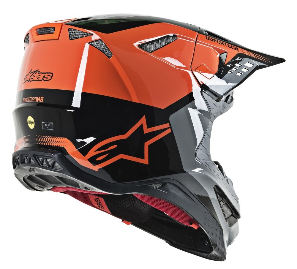 ALPINESTARS S.TECH S-M8 TRIPLE HELMET ORANGE/GREY/BLACK SM 8301319-4184-S