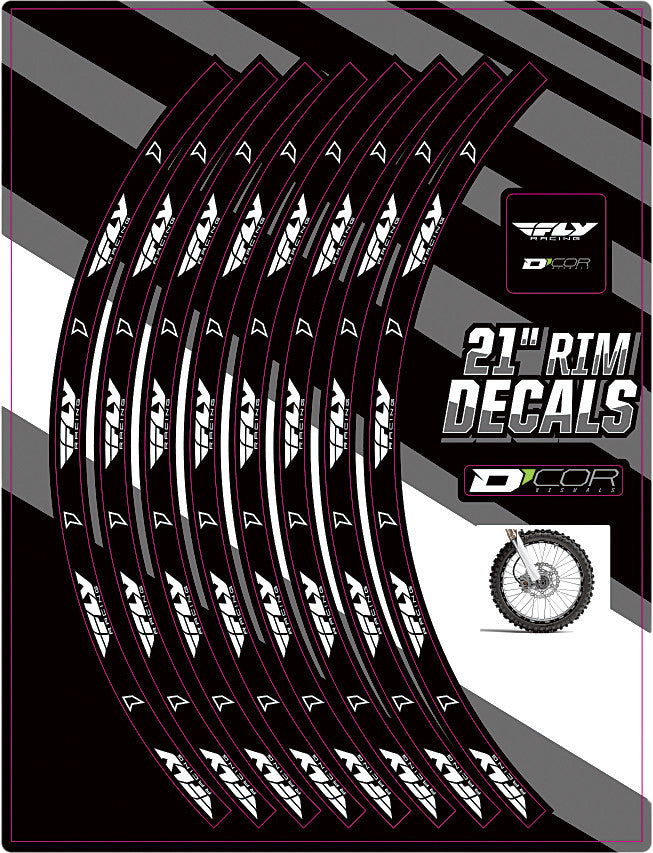 D'COR RIM DECALS 21" FLY LOGO FRONT 40-80-212