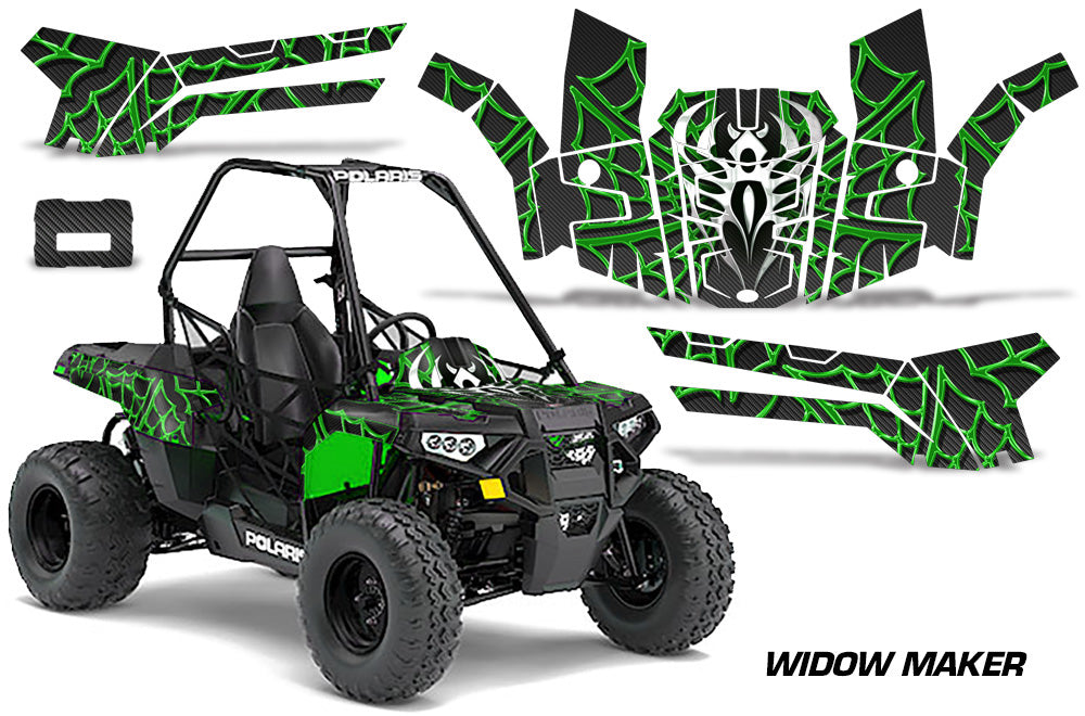 ORV Decal Graphics Kit ATV Wrap For Polaris Sportsman ACE 150 2017-2018 WIDOW GREEN BLACK-atv motorcycle utv parts accessories gear helmets jackets gloves pantsAll Terrain Depot