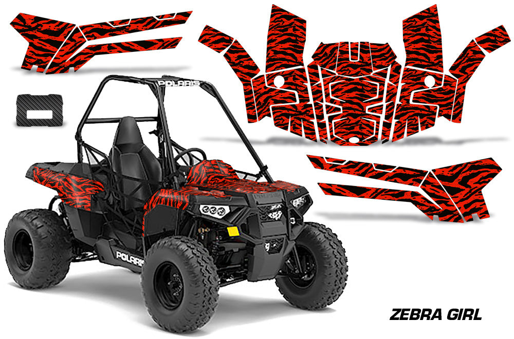 ORV Decal Graphics Kit ATV Wrap For Polaris Sportsman ACE 150 2017-2018 ZEBRA RED-atv motorcycle utv parts accessories gear helmets jackets gloves pantsAll Terrain Depot