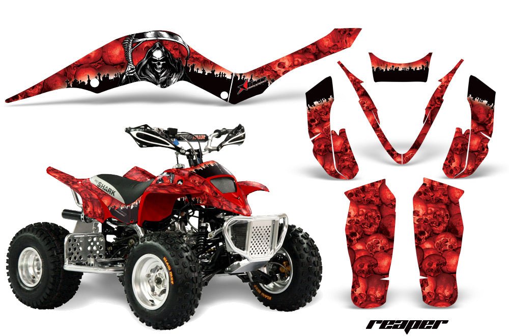 ATV Graphics Kit Decal Sticker Wrap For Apex Pro Shark 70/90 2006-2009 REAPER RED-atv motorcycle utv parts accessories gear helmets jackets gloves pantsAll Terrain Depot