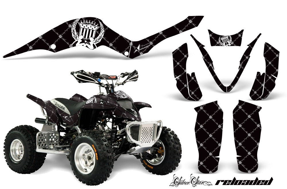 ATV Graphics Kit Decal Sticker Wrap For Apex Pro Shark 70/90 2006-2009 RELOADED WHITE BLACK-atv motorcycle utv parts accessories gear helmets jackets gloves pantsAll Terrain Depot