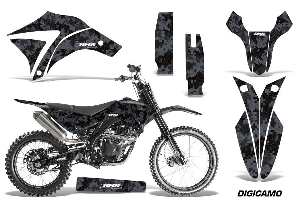 Dirt Bike Graphics Kit Decal Wrap + # Plates For Apollo Orion 250RX DIGICAMO BLACK-atv motorcycle utv parts accessories gear helmets jackets gloves pantsAll Terrain Depot