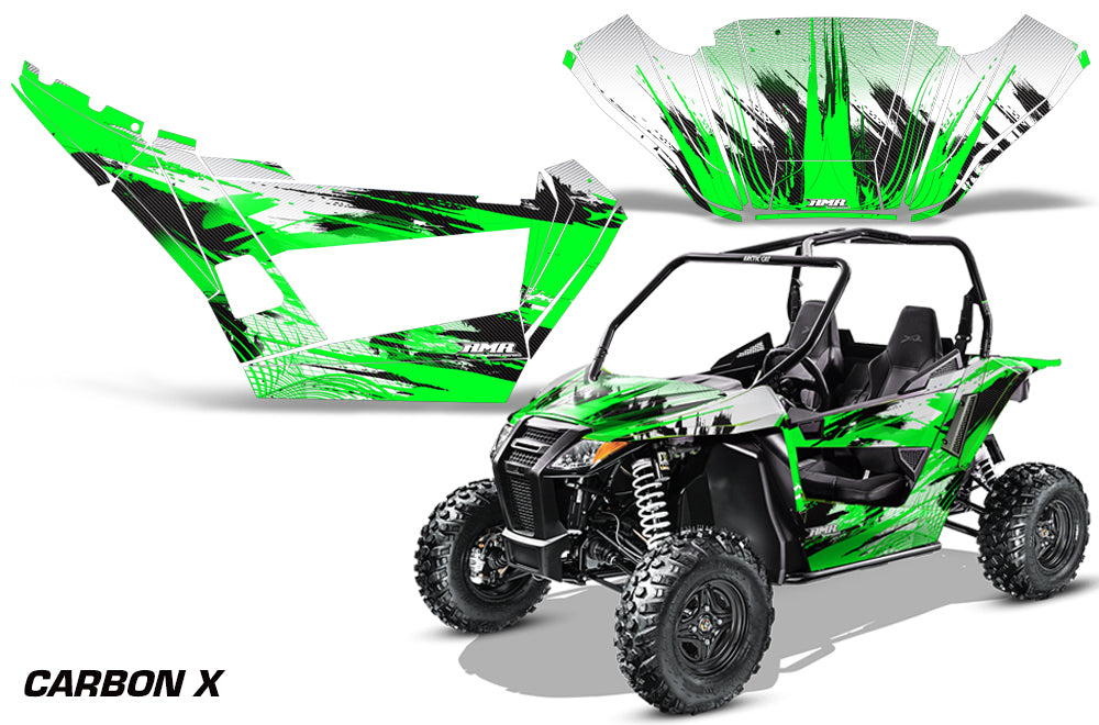 Graphics Kit Decal Wrap For Arctic Cat Wildcat Sport XT 700 2015-2016 CARBONX GREEN-atv motorcycle utv parts accessories gear helmets jackets gloves pantsAll Terrain Depot