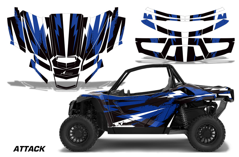UTV Graphics Kit Decal Sticker Wrap For Textron Wildcat XX 2018+ ATTACK BLUE-atv motorcycle utv parts accessories gear helmets jackets gloves pantsAll Terrain Depot