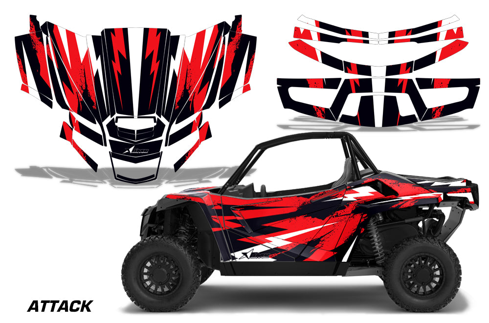 UTV Graphics Kit Decal Sticker Wrap For Textron Wildcat XX 2018+ ATTACK RED-atv motorcycle utv parts accessories gear helmets jackets gloves pantsAll Terrain Depot