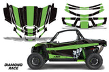 UTV Graphics Kit Decal Sticker Wrap For Textron Wildcat XX 2018+ DIAMOND RACE GREEN BLACK