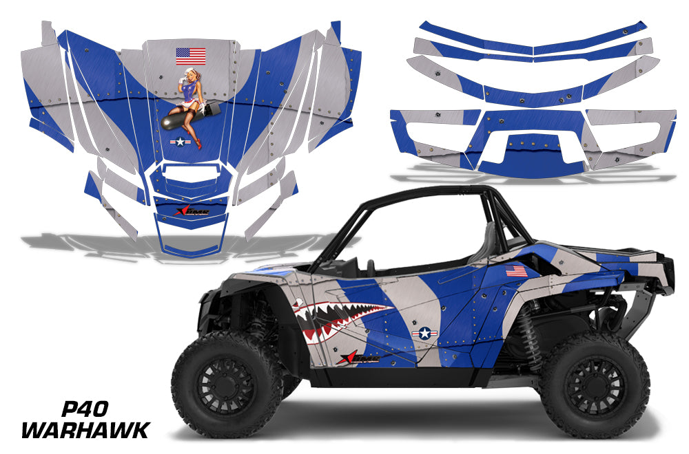 UTV Graphics Kit Decal Sticker Wrap For Textron Wildcat XX 2018+ WARHAWK BLUE-atv motorcycle utv parts accessories gear helmets jackets gloves pantsAll Terrain Depot