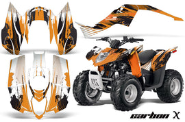 ATV Decal Graphic Kit Wrap For Arctic Cat DVX50 DVX90 Quad 2008-2017 CARBONX ORANGE-atv motorcycle utv parts accessories gear helmets jackets gloves pantsAll Terrain Depot