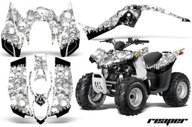 ATV Decal Graphic Kit Wrap For Arctic Cat DVX50 DVX90 Quad 2008-2017 REAPER WHITE-atv motorcycle utv parts accessories gear helmets jackets gloves pantsAll Terrain Depot