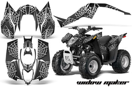 ATV Decal Graphic Kit Wrap For Arctic Cat DVX50 DVX90 Quad 2008-2017 WIDOW WHITE BLACK-atv motorcycle utv parts accessories gear helmets jackets gloves pantsAll Terrain Depot