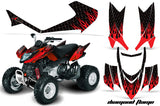 ATV Graphics Kit Quad Decal Sticker Wrap For Arctic Cat DVX400 DVX300 DIAMOND FLAMES RED BLACK