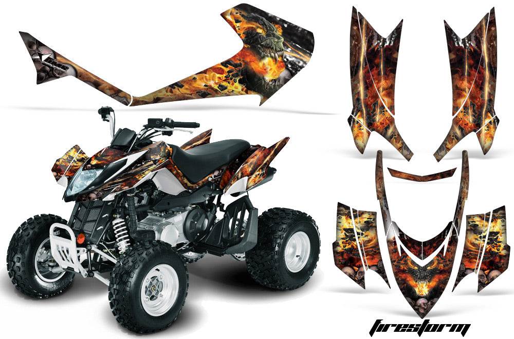 ATV Graphics Kit Quad Decal Sticker Wrap For Arctic Cat DVX400 DVX300 FIRESTORM BLACK-atv motorcycle utv parts accessories gear helmets jackets gloves pantsAll Terrain Depot