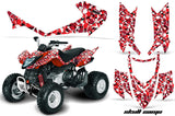 ATV Graphics Kit Quad Decal Sticker Wrap For Arctic Cat DVX400 DVX300 SKULL CAMO RED
