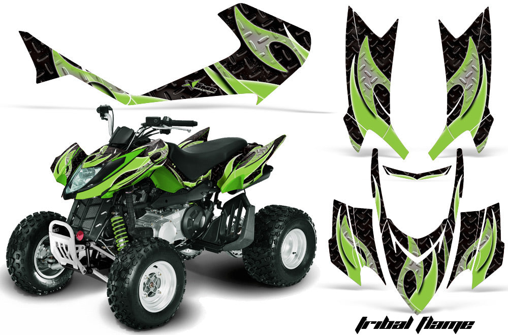 ATV Graphics Kit Quad Decal Sticker Wrap For Arctic Cat DVX400 DVX300 TRIBAL GREEN BLACK-atv motorcycle utv parts accessories gear helmets jackets gloves pantsAll Terrain Depot