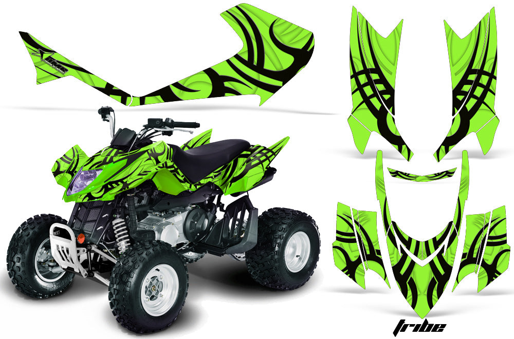 ATV Graphics Kit Quad Decal Sticker Wrap For Arctic Cat DVX400 DVX300 TRIBE BLACK GREEN-atv motorcycle utv parts accessories gear helmets jackets gloves pantsAll Terrain Depot