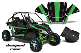 UTV Graphics Kit Decal Sticker Wrap For Arctic Cat Wildcat EPS 2012-2016 DIAMOND RACE GREEN BLACK-atv motorcycle utv parts accessories gear helmets jackets gloves pantsAll Terrain Depot