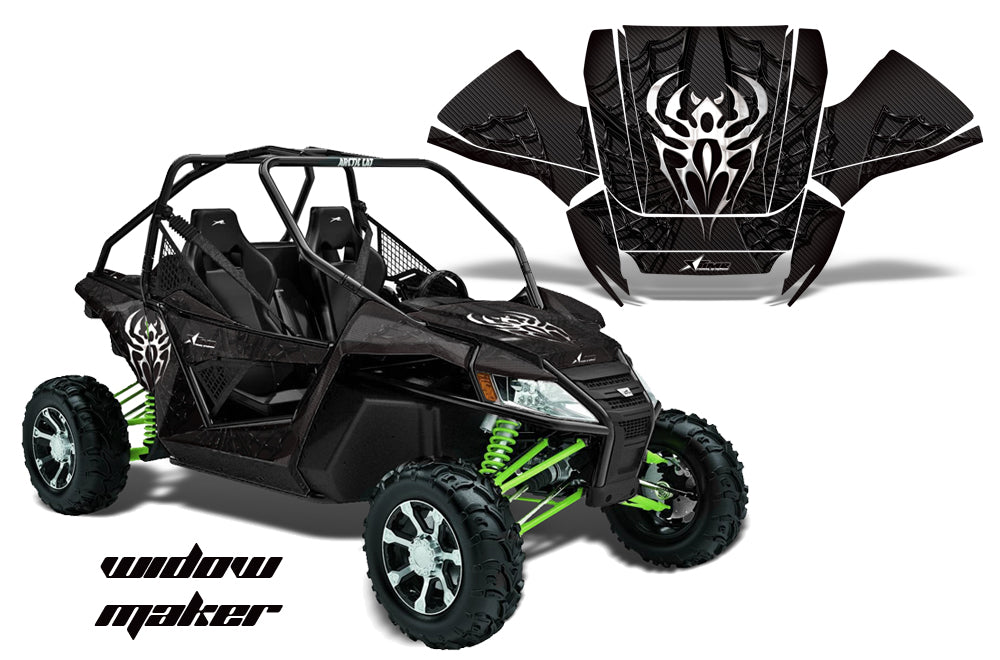 UTV Graphics Kit Decal Sticker Wrap For Arctic Cat Wildcat EPS 2012-2016 WIDOW BLACK-atv motorcycle utv parts accessories gear helmets jackets gloves pantsAll Terrain Depot