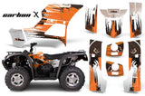 ATV Graphics Kit Decal Sticker Wrap For Bennche Grey Wolf 500/700 CARBONX ORANGE