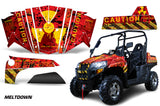 UTV Graphics Kit Decal Sticker Wrap For Bennche Spire 800 2010-2017 MELTDOWN YELLOW RED