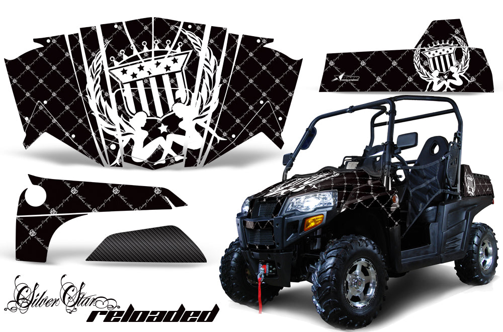 UTV Graphics Kit Decal Sticker Wrap For Bennche Spire 800 2010-2017 RELOADED WHITE BLACK-atv motorcycle utv parts accessories gear helmets jackets gloves pantsAll Terrain Depot