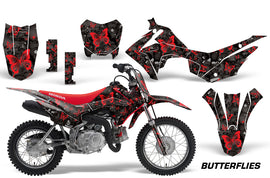 Dirt Bike Decal Graphic Kit Wrap For Honda CRF110 CRF 110 2013-2018 BUTTERFLIES RED BLACK-atv motorcycle utv parts accessories gear helmets jackets gloves pantsAll Terrain Depot