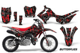Dirt Bike Decal Graphic Kit Wrap For Honda CRF110 CRF 110 2013-2018 BUTTERFLIES RED BLACK