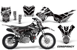 Dirt Bike Decal Graphic Kit Wrap For Honda CRF110 CRF 110 2013-2018 CONSPIRACY WHITE-atv motorcycle utv parts accessories gear helmets jackets gloves pantsAll Terrain Depot