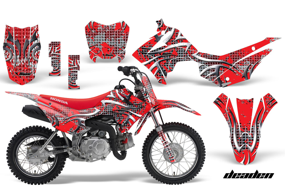 Dirt Bike Decal Graphic Kit Wrap For Honda CRF110 CRF 110 2013-2018 DEADEN RED-atv motorcycle utv parts accessories gear helmets jackets gloves pantsAll Terrain Depot