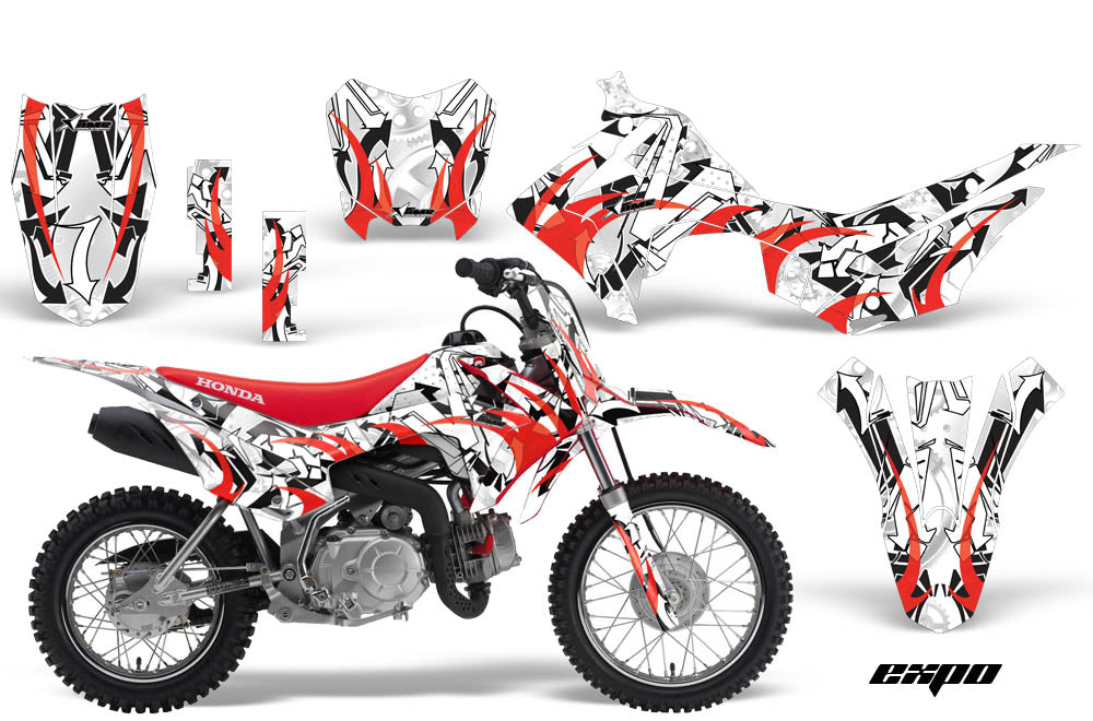 Dirt Bike Decal Graphic Kit Wrap For Honda CRF110 CRF 110 2013-2018 EXPO RED-atv motorcycle utv parts accessories gear helmets jackets gloves pantsAll Terrain Depot