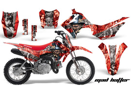 Dirt Bike Decal Graphic Kit Wrap For Honda CRF110 CRF 110 2013-2018 HATTER SILVER RED-atv motorcycle utv parts accessories gear helmets jackets gloves pantsAll Terrain Depot