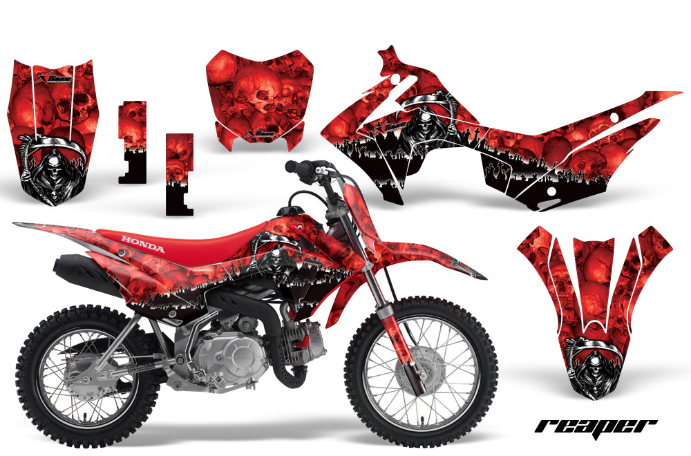 Dirt Bike Decal Graphic Kit Wrap For Honda CRF110 CRF 110 2013-2018 REAPER RED-atv motorcycle utv parts accessories gear helmets jackets gloves pantsAll Terrain Depot