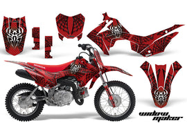 Dirt Bike Decal Graphic Kit Wrap For Honda CRF110 CRF 110 2013-2018 WIDOW BLACK RED-atv motorcycle utv parts accessories gear helmets jackets gloves pantsAll Terrain Depot
