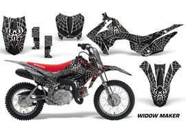 Dirt Bike Decal Graphic Kit Wrap For Honda CRF110 CRF 110 2013-2018 WIDOW SILVER BLACK-atv motorcycle utv parts accessories gear helmets jackets gloves pantsAll Terrain Depot