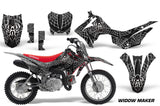 Dirt Bike Decal Graphic Kit Wrap For Honda CRF110 CRF 110 2013-2018 WIDOW SILVER BLACK