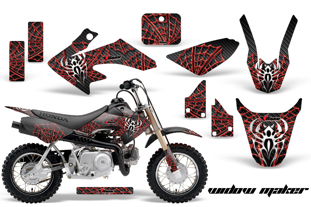 Dirt Bike Graphics Kit Decal Wrap For Honda CRF50 CRF 50 2014-2018 WIDOW RED BLACK-atv motorcycle utv parts accessories gear helmets jackets gloves pantsAll Terrain Depot