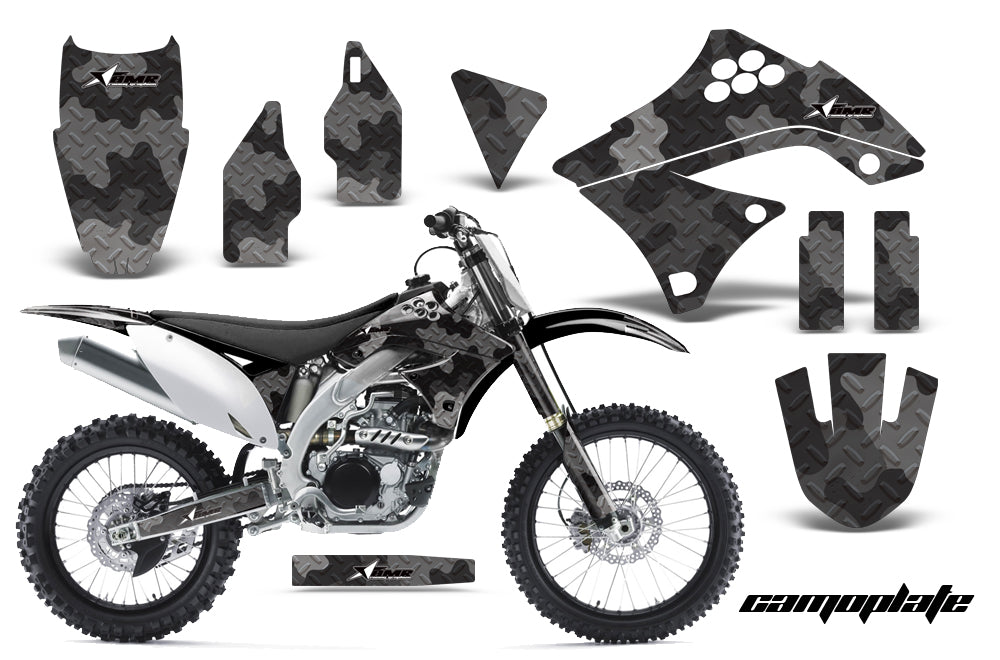 Dirt Bike Decal Graphics Kit Sticker Wrap For Kawasaki KXF450 2009-2011 CAMOPLATE GREEN-atv motorcycle utv parts accessories gear helmets jackets gloves pantsAll Terrain Depot