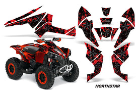 ATV Decal Graphics Kit Quad Wrap For Can-Am Renegade 500 X/R 800X/R 1000 NORTHSTAR GREY RED-atv motorcycle utv parts accessories gear helmets jackets gloves pantsAll Terrain Depot