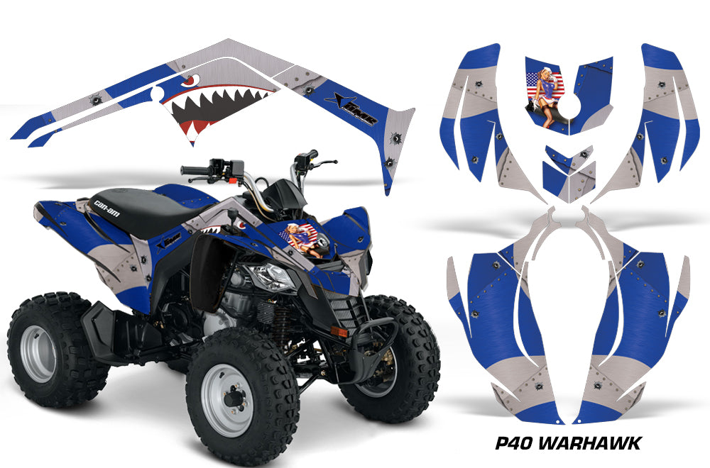 ATV Decal Graphics Kit Wrap For Can-Am DS250 DS 250 Bombardier 2006-2016 WARHAWK BLUE-atv motorcycle utv parts accessories gear helmets jackets gloves pantsAll Terrain Depot