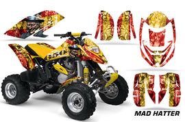ATV Graphics Kit Decal Quad Wrap For Can-Am Bombardier DS650 DS 650 HATTER YELLOW RED-atv motorcycle utv parts accessories gear helmets jackets gloves pantsAll Terrain Depot